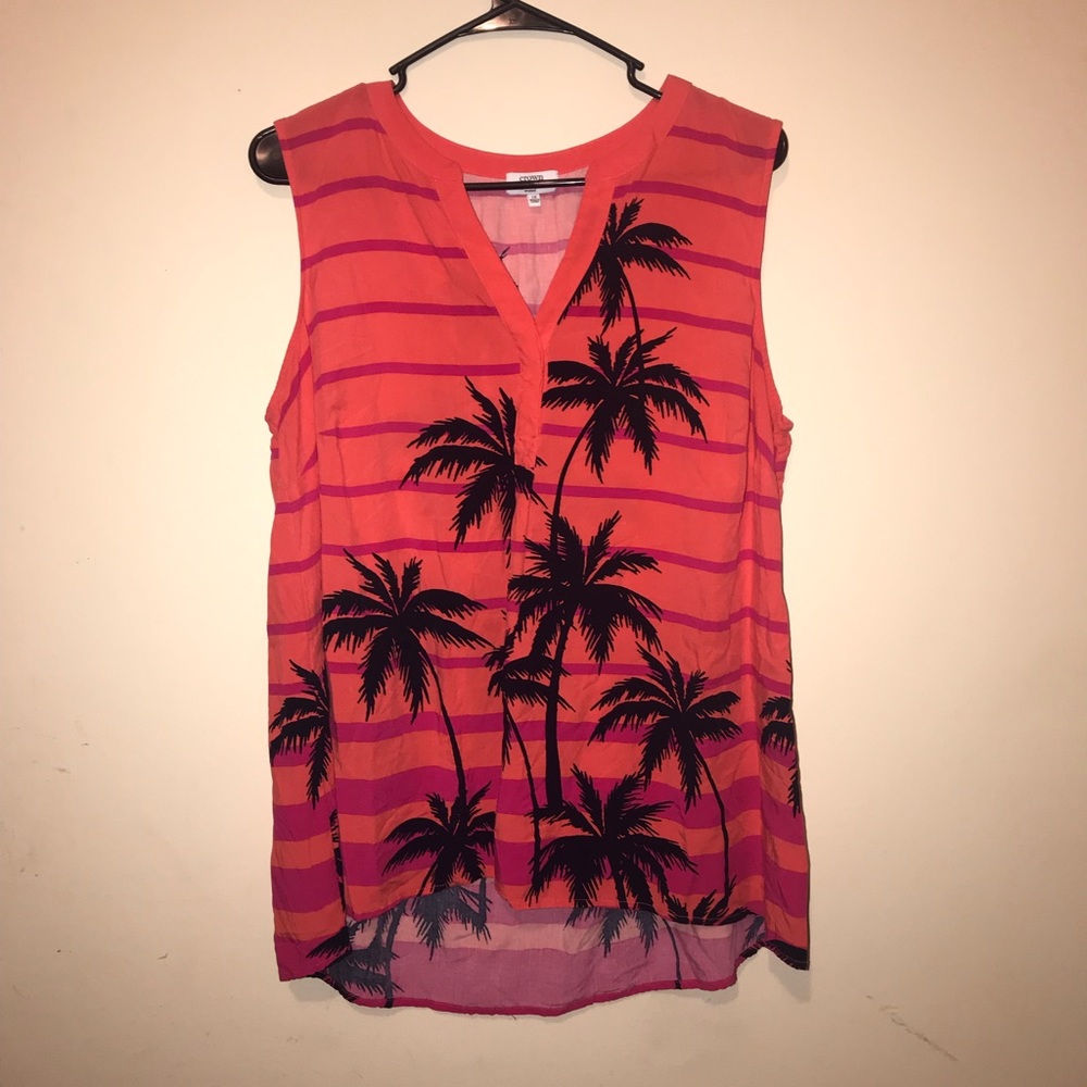 Crown & Ivy Tropical Sunset Sleeveless Top